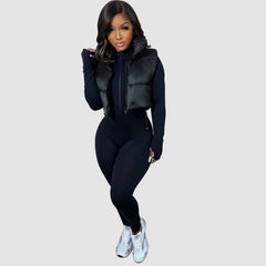 Einfarbiger, kurzer Westenmantel