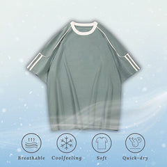 Camiseta de rayas de seda de hielo en contraste