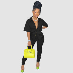 Lässiges, einfarbiges Hemdset