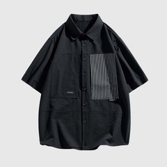 Camisa moderna con paneles de rayas