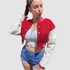 Chaqueta corta con contraste de color