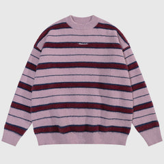 Schlichter Pullover mit Farbblock-Streifen