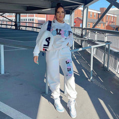 Conjunto de sudadera con diseño estampado de letras