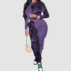 Conjunto de pantalón con diseño de patchwork de camuflaje