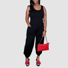 Ärmellose einfarbige Jumpsuits