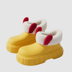 Weihnachts-Elch-Plateau-Plüsch-Hausschuhe