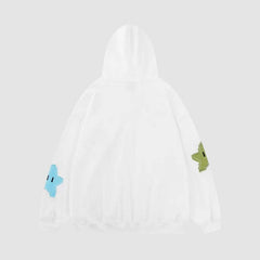 Kapuzenpullover mit Reißverschluss und Sternstickerei