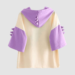 Kurzarm-Hoodies mit Dinosaurier-Print