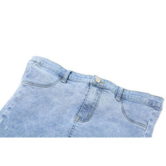 Trägerlose, schmale Jeanskleider