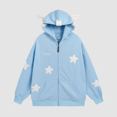 Kapuzenpullover mit Engelsflügel Dekor