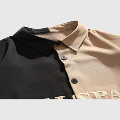 Camisa con estampado de letras en bloques de color