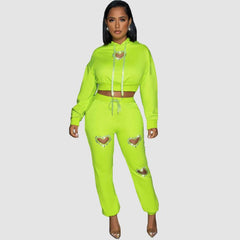 Conjunto de sudaderas con capucha huecas en forma de corazón