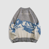 Snow Mountain Printed Knitted Sweater