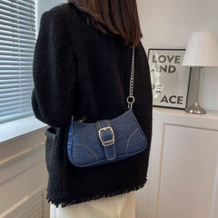Bolso baguette de hombro de mezclilla