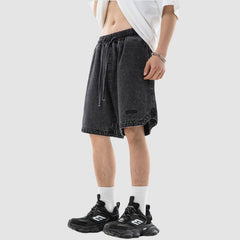 Gewaschene Jorts mit Schlitzdesign