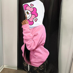 Hoodies mit Cartoon-Muster und Fleecefutter