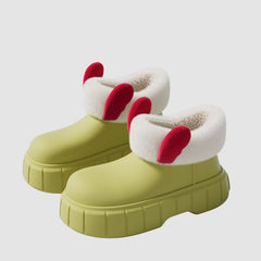 Weihnachts-Elch-Plateau-Plüsch-Hausschuhe