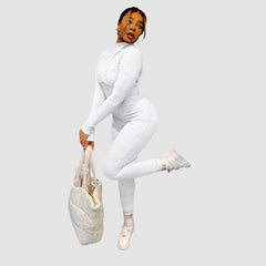 Einfarbige Strick-Overalls