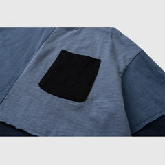 Camiseta de patchwork en contraste