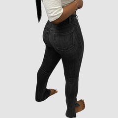 Schmale Jeans mit Seitenschlitz und hoher Elastizität