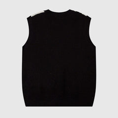 Suéter chaleco con estampado de grafiti de estrellas