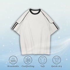 Camiseta de rayas de seda de hielo en contraste