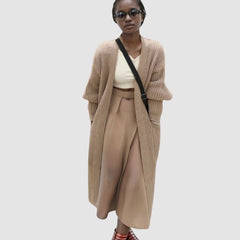 Cárdigans largos de peso pesado con bolsillos grandes