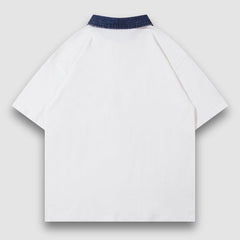 T-Shirt mit aufgesticktem Spider-Denim-Patch am Revers