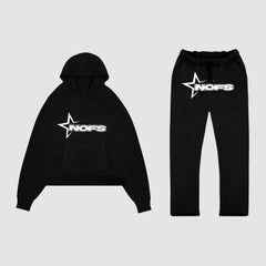 Streetwise Hoodie-Set mit Hip-Hop-Buchstabendruck