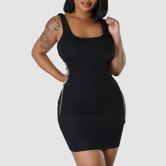 Vestido con cordón y corte en la parte superior del tanque