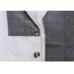 Blazer mit Patchwork-Ausschnitt und Karomuster