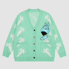 Süßer Cardigan mit Karottenmuster