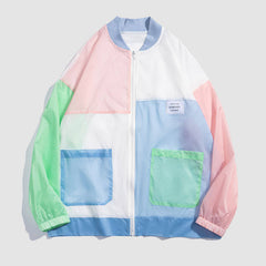 Chaqueta QD a prueba de sol con parches de colores en contraste