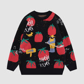 Pullover mit Cartoon-Tomatenmuster