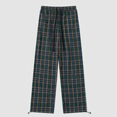 Pantalones con cordón y estampado de cuadros