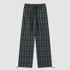 Plaid Pattern Drawstring Pants