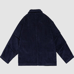 Blazer de pana con mangas fruncidas