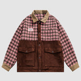 Chaqueta de patchwork con estampado de cuadros