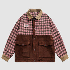 Patchworkjacke mit Karomuster