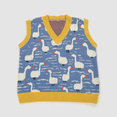 Suéter tipo chaleco con estampado de ganso