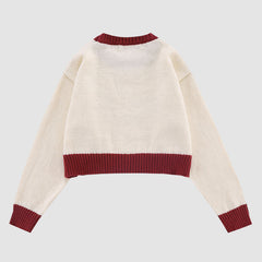 Kurzer Pullover mit Waldfoto-Print