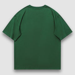Camiseta con estampado de dibujos animados de pescado comiendo