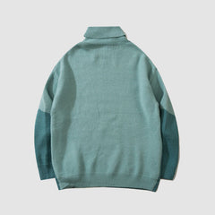 Rollkragenpullover mit Regenbogen- und Bärenmuster