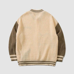 Strickjacke mit Bärenmuster und Farbblock