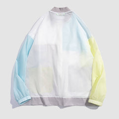 Chaqueta QD a prueba de sol con parches de colores en contraste