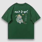 Camiseta con estampado de dibujos animados de pescado comiendo