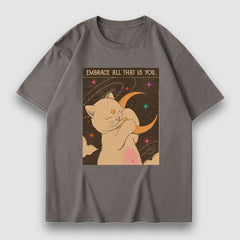 Embrace Moon T-Shirt mit Cartoon-Print