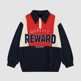 Sweatshirts mit Buchstabenstickerei und Farbblock-Kragen