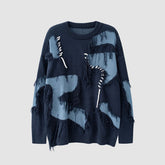 Suéter con costura de cuerda y borlas