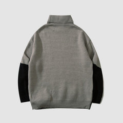 Rollkragenpullover mit Regenbogen- und Bärenmuster